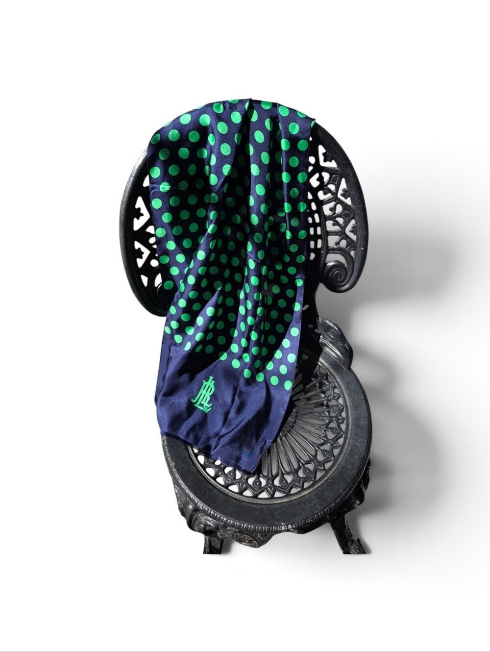 Lauren Ralph Lauren Polka-dot Blue & Green Scarf